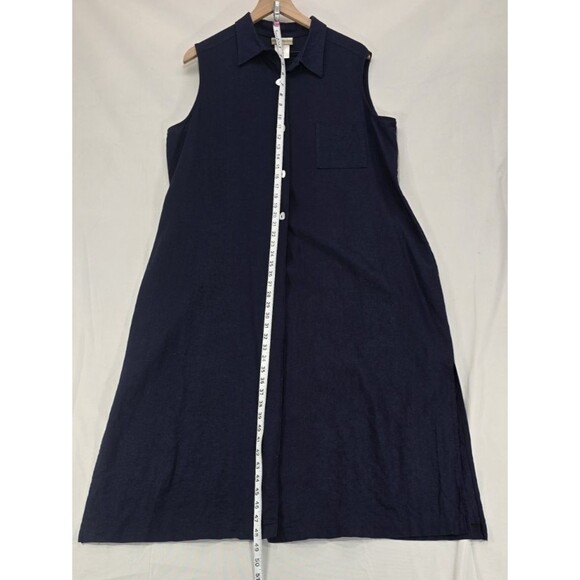 Coldwater Creek Womens 2-Piece Set Linen Tunic Top Crop Pants Blue Lagenlook XL - Picture 12 of 16